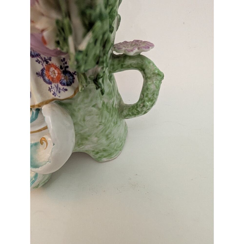 Chelsea Derby Style Brocage Pair Candle Holder Tree and Flowers Porcelain France - Picture 9 of 16
